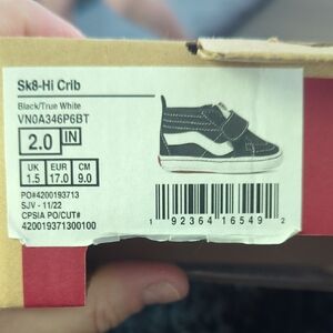Vans Sk8-Hi Crib Black and White Baby Shoes